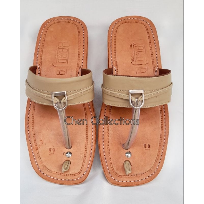 Sandal Pria Tarumpah Kulit Warna Cream