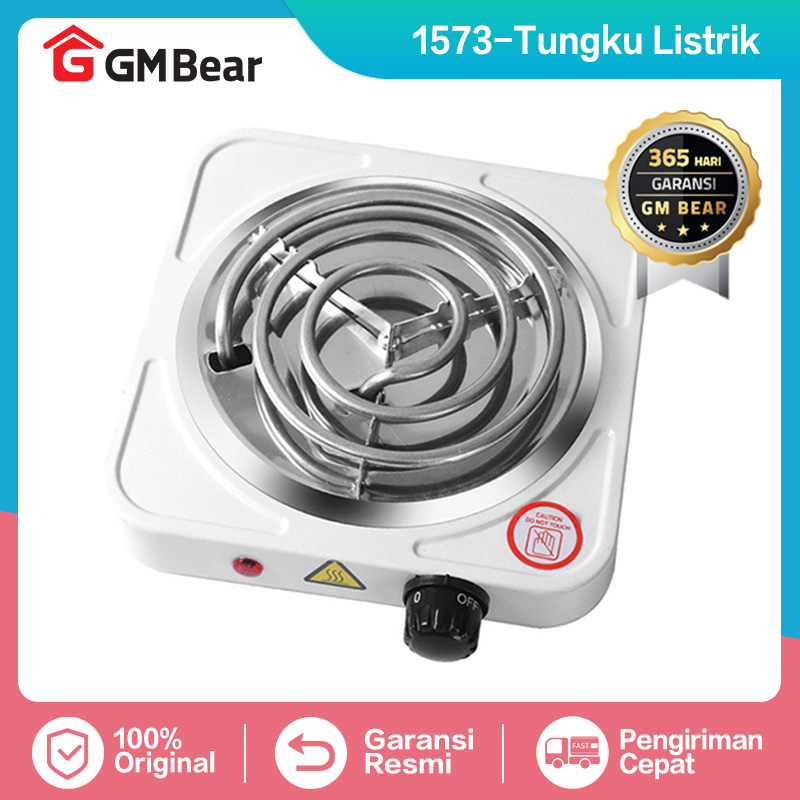 GM Bear Bundle Hemat Kompor Listrik 1573 + Wajan Kuali 30cm 1070 - Package Alat Masak