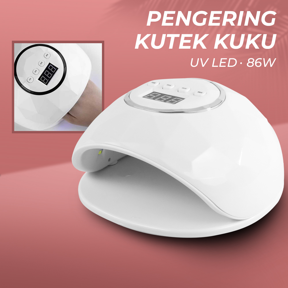 Biutte.co Pengering Kutek Kuku UV LED Nail Dryer 42 LED 120 W - S9 - White + Adaptor