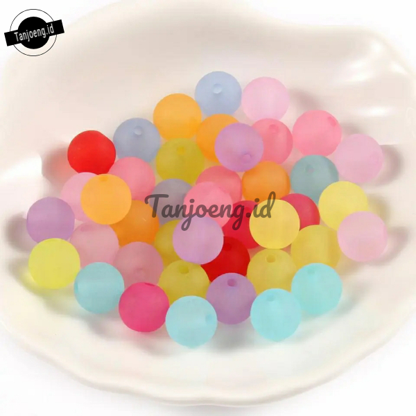 (50Pcs) Manik Bulat Ice 8mm  Manik candy Acrylik Bahan Kerajinan Craft