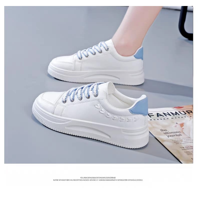 GROSIRTAS &quot;FREE BOX&quot; LV0274 Sepatu Sneakers Wanita Korea Import Fashion Korea Kets  Tali Kepang