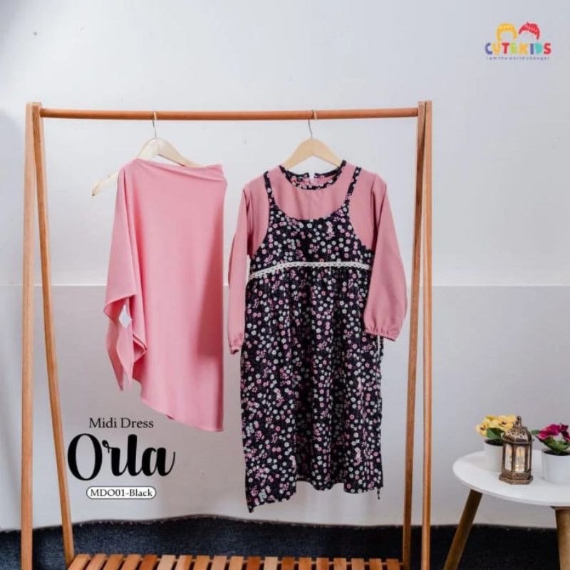 Gamis Anak Cute / Gamis Midi Anak Lucu / Midi Dress Anak / Gamis Set Pashmina