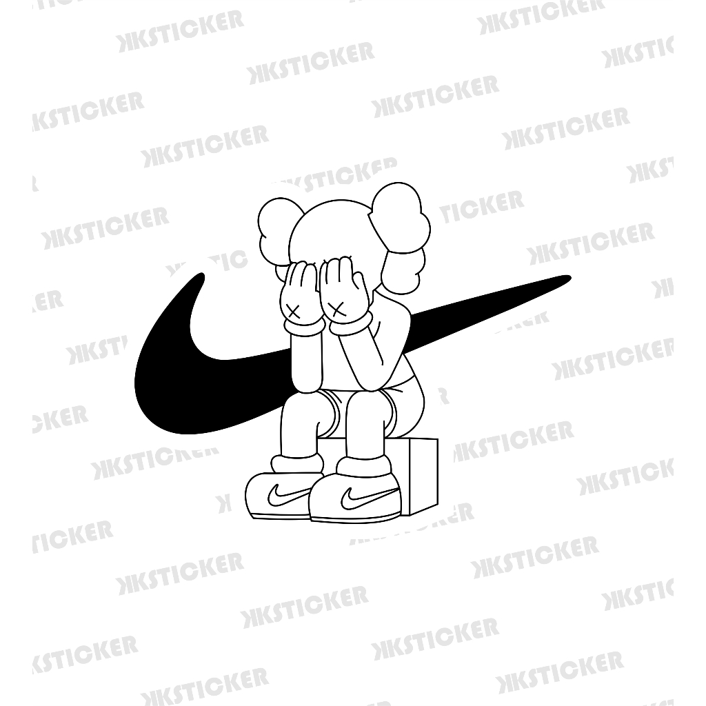 

Sticker Kaws x N*ke | Stiker Vinyl Anti air + Laminasi