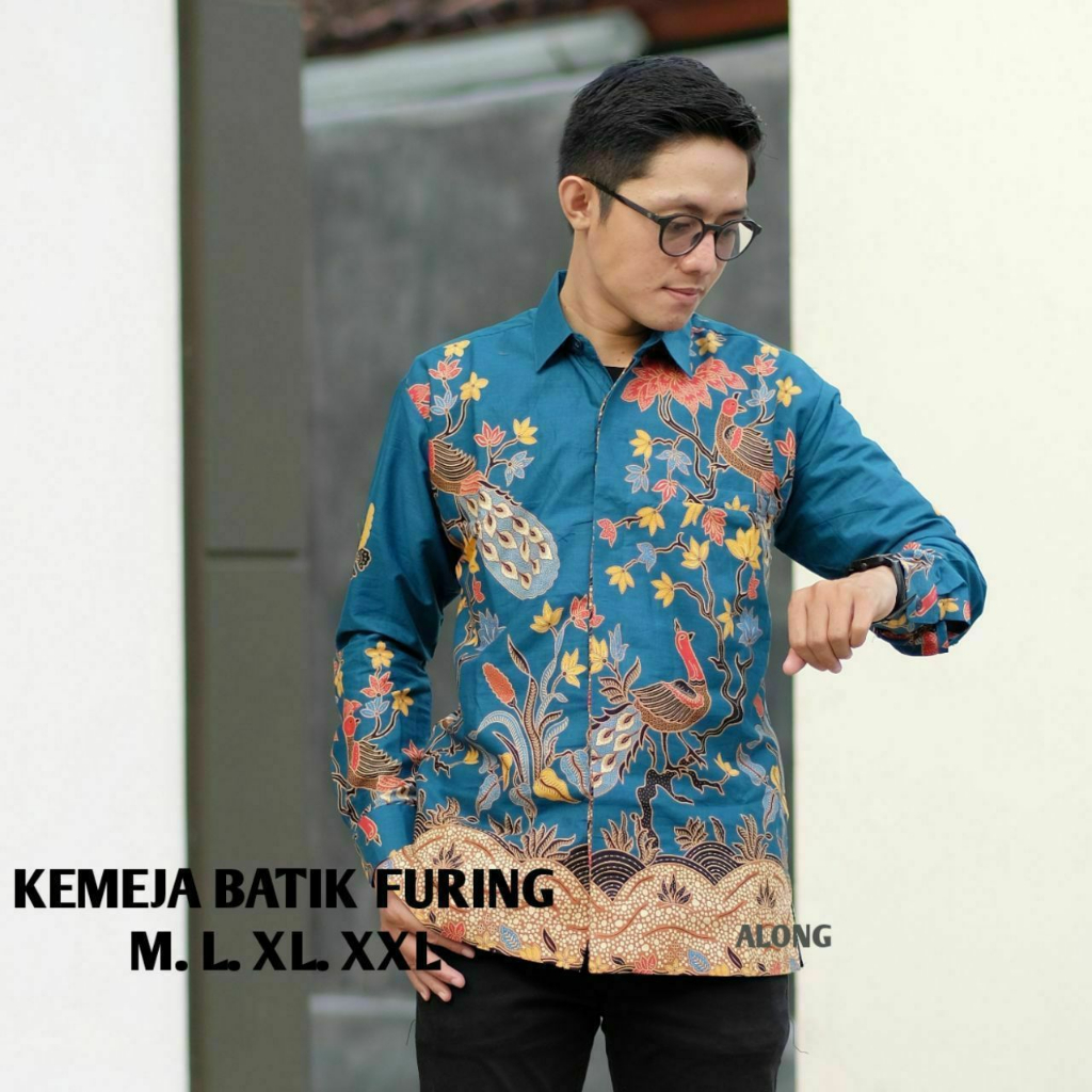 Kemeja batik Pria Lengan Panjang unggul jaya Furing katun primis