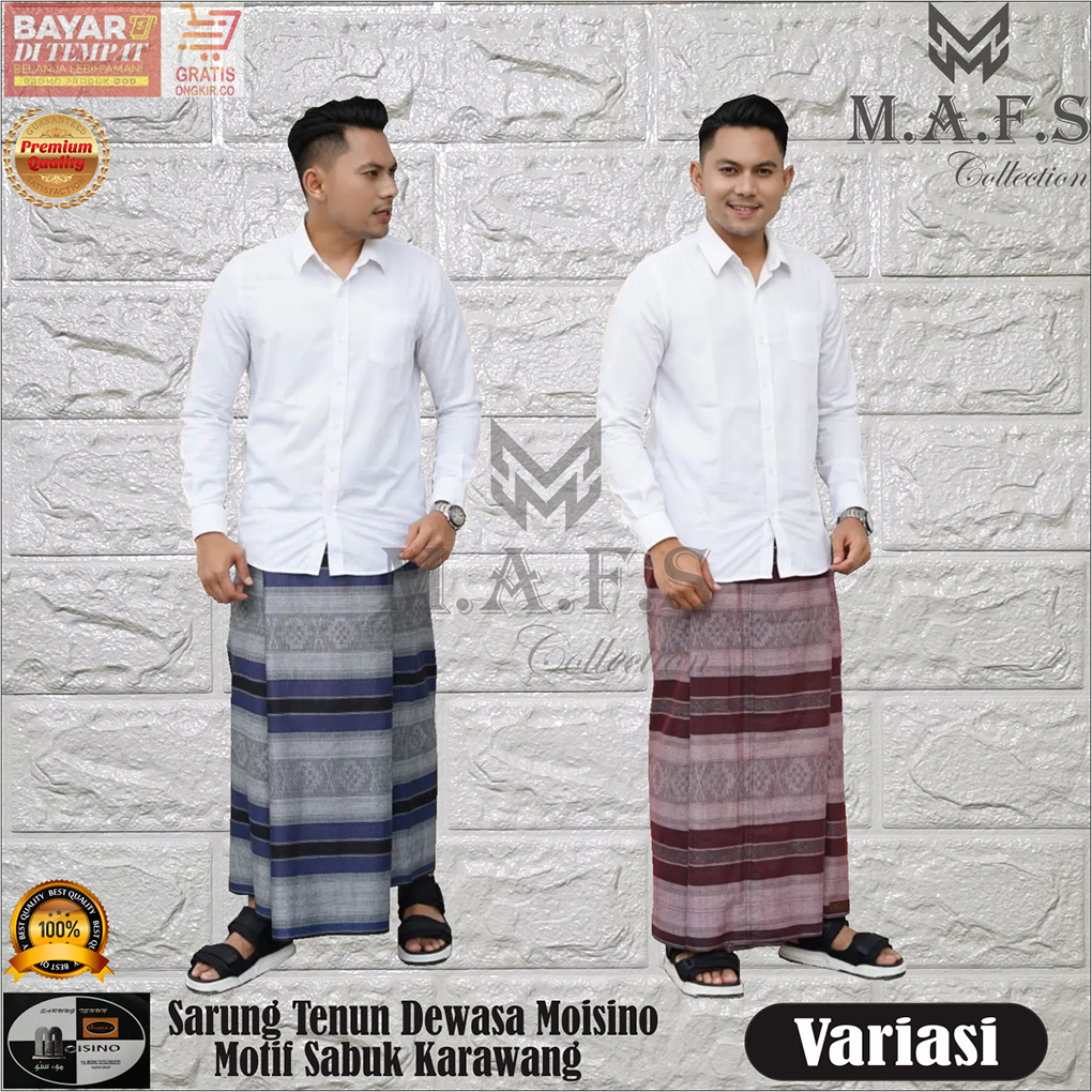 SARUNG TENUN SARUNG DEWASA MOTIF SABUK KARAWANG MOISINO