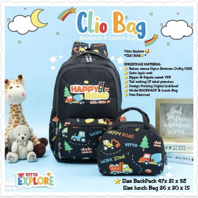 BACKPACK VITTO EXPLORE /CLIO BAG TAS SEKOLAH ANAK