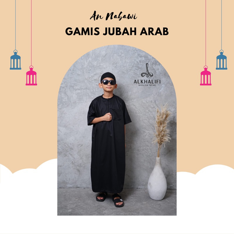 Alkhalifi - Qomis Jubah Arab Anak AN NABAWI (Hitam)