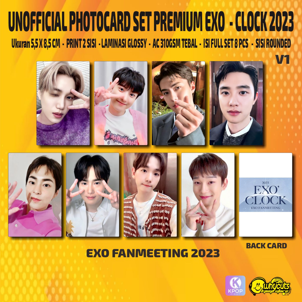 Unofficial Photocard Set Premium EXO LET ME IN / FAN MEETING 2023 / PRINT 2 SISI / ANTI AIR