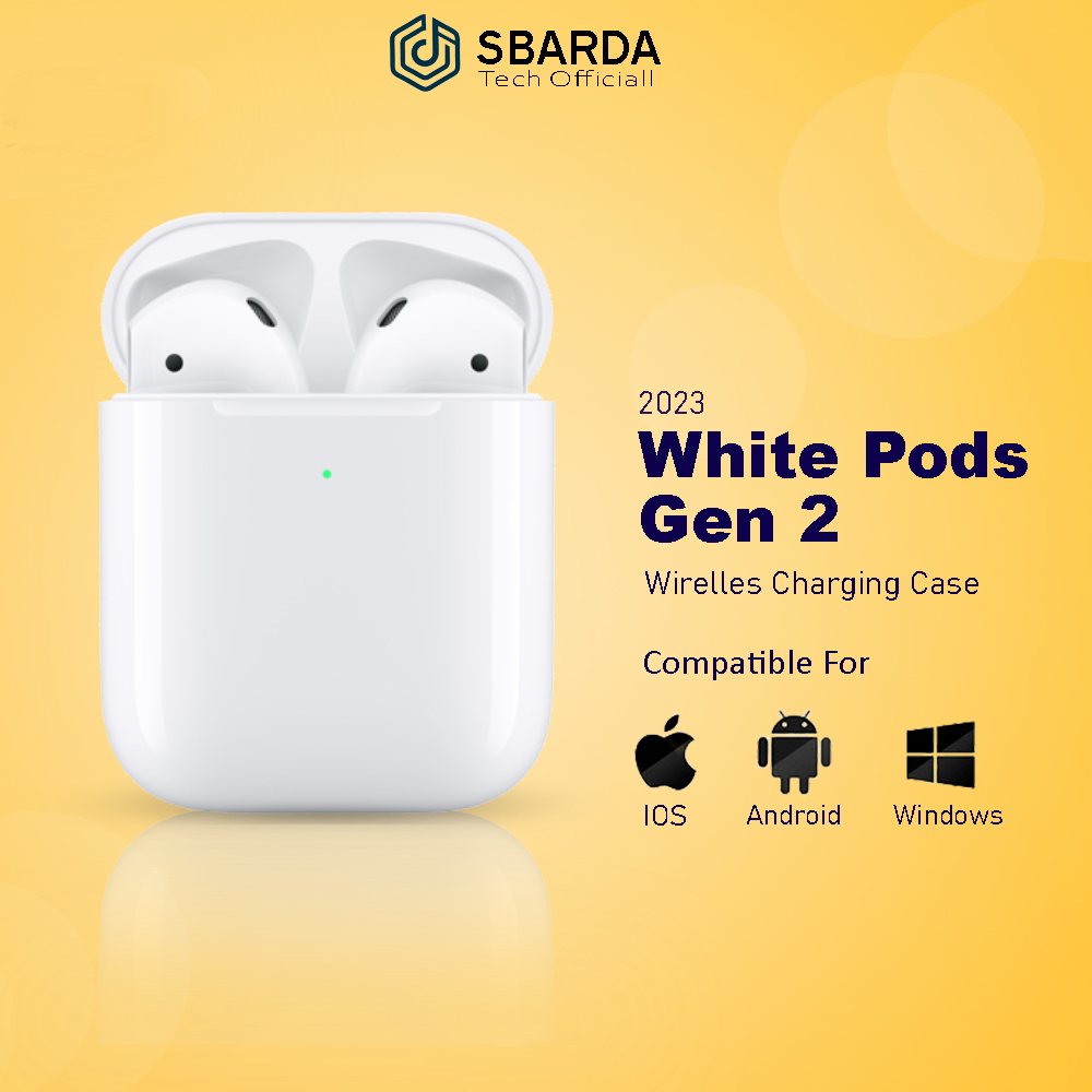 ✅ White Pods Gen 2 2023 Series Wireless Charging Case  [IMEI &amp; Serial Number Detectable] By Sbarda Official