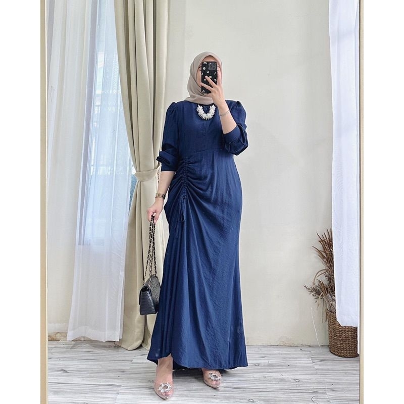 SIZE S M L XL  ERICA 2 DRESS CRINCLE AIRFLOW GAMIS SERUT REMAJA KEKINIAN GAMIS PESTA KONDANGAN