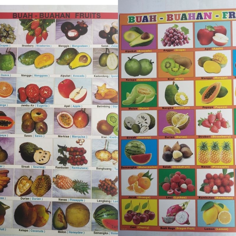 Poster Gambaran Buah-buahan / edukasi anak