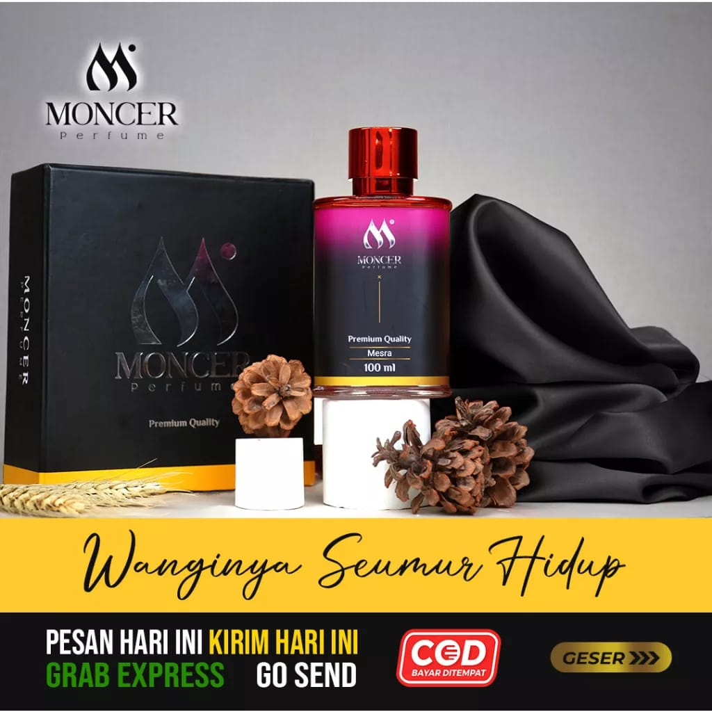 Parfum Moncer 100 ML Memiliki 4 Varian Memikat- Mendalam-Merindu-Mesra