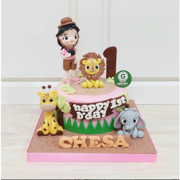 

CAKE TEMA FIGUR ANIMALS UK 15CM / KUE ULANG TAHUN CUSTOME