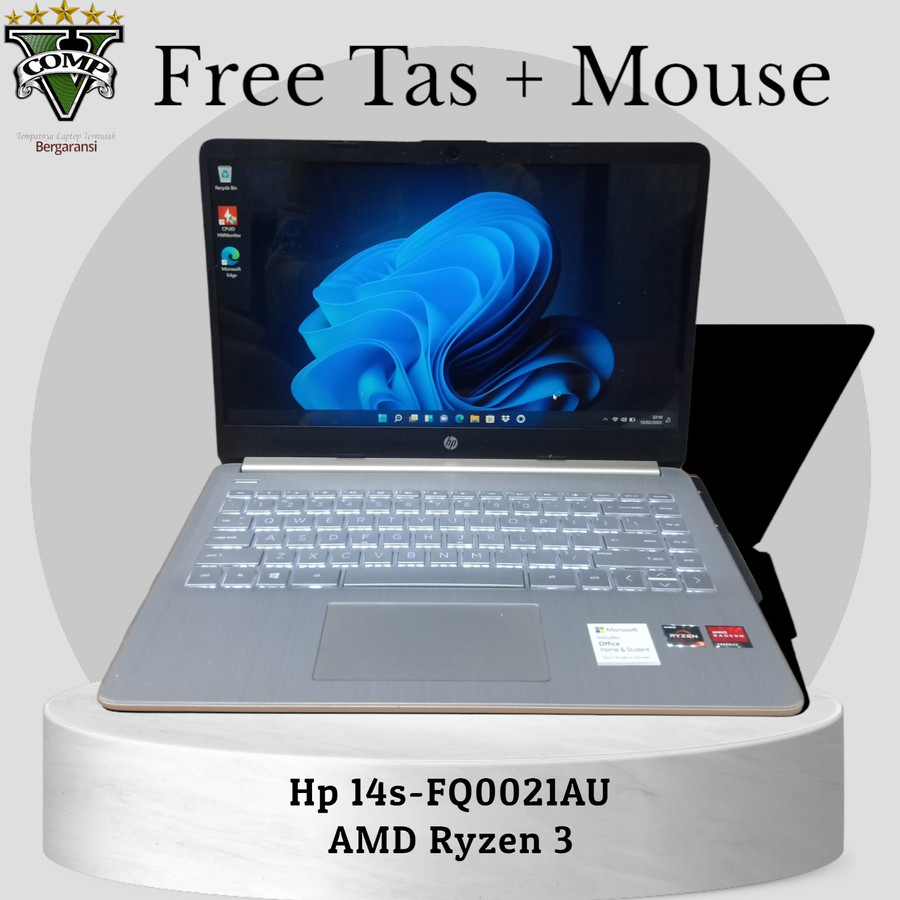 Laptop Hp 14s - FQ0021AU, Amd Ryzen 3 - 3250U, Ram 8Gb, Ssd 512Gb