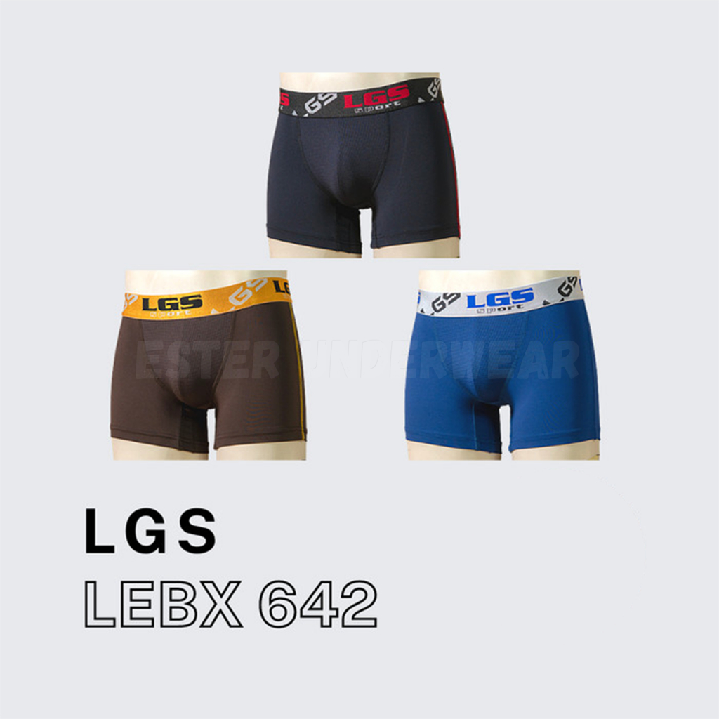 Celana Boxer Pria LGS Sport LEBX 642 ISI-3 PCS bahan Microfiber Quick Dry