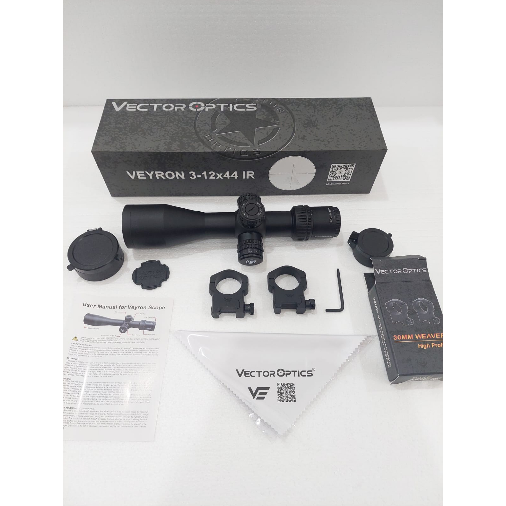 TELESKOP VECTOR VEYRON 3-12x44 IR SFP BARU TITIK TINGAH NYALA