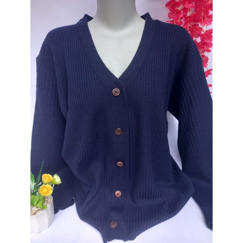 CARDIGAN RAJUT // CARDIGAN JUMBO KANCING BATOK // MUAT bb70 KG+