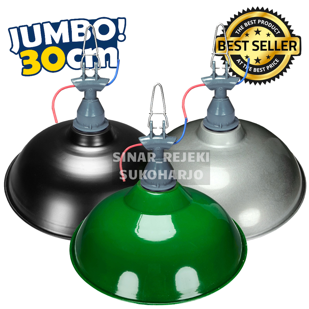 Kap Besar Lampu Jalan satu set Fitting Gantung WD E-27 Kap Lampu Gantung Jumbo plus Fitting Gantung