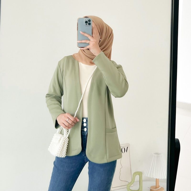 NABILA BLAZER SCUBA POLOS | BLAZER WANITA | OUTER SCUBA