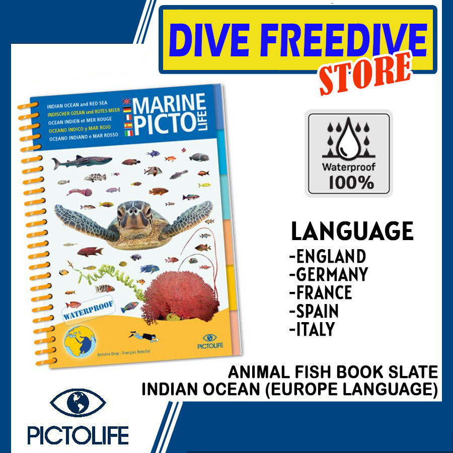 Marine Picto Life Fish Book Slate Indian Ocean & Red Sea Scuba Diving Underwater Coral Buku Karang I