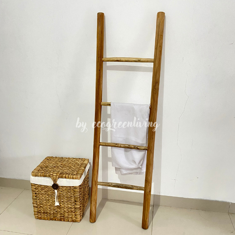 TOWL HOLDER / RAK GANTUNGAN TANGGA KAYU JATI / TANGGA HIAS