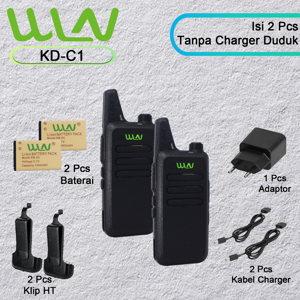 HT WLN KD-C1 HITAM, MERAH, PUTIH (TANPA DESKTOP/CHARGER DUDUK) ISI 2PCS