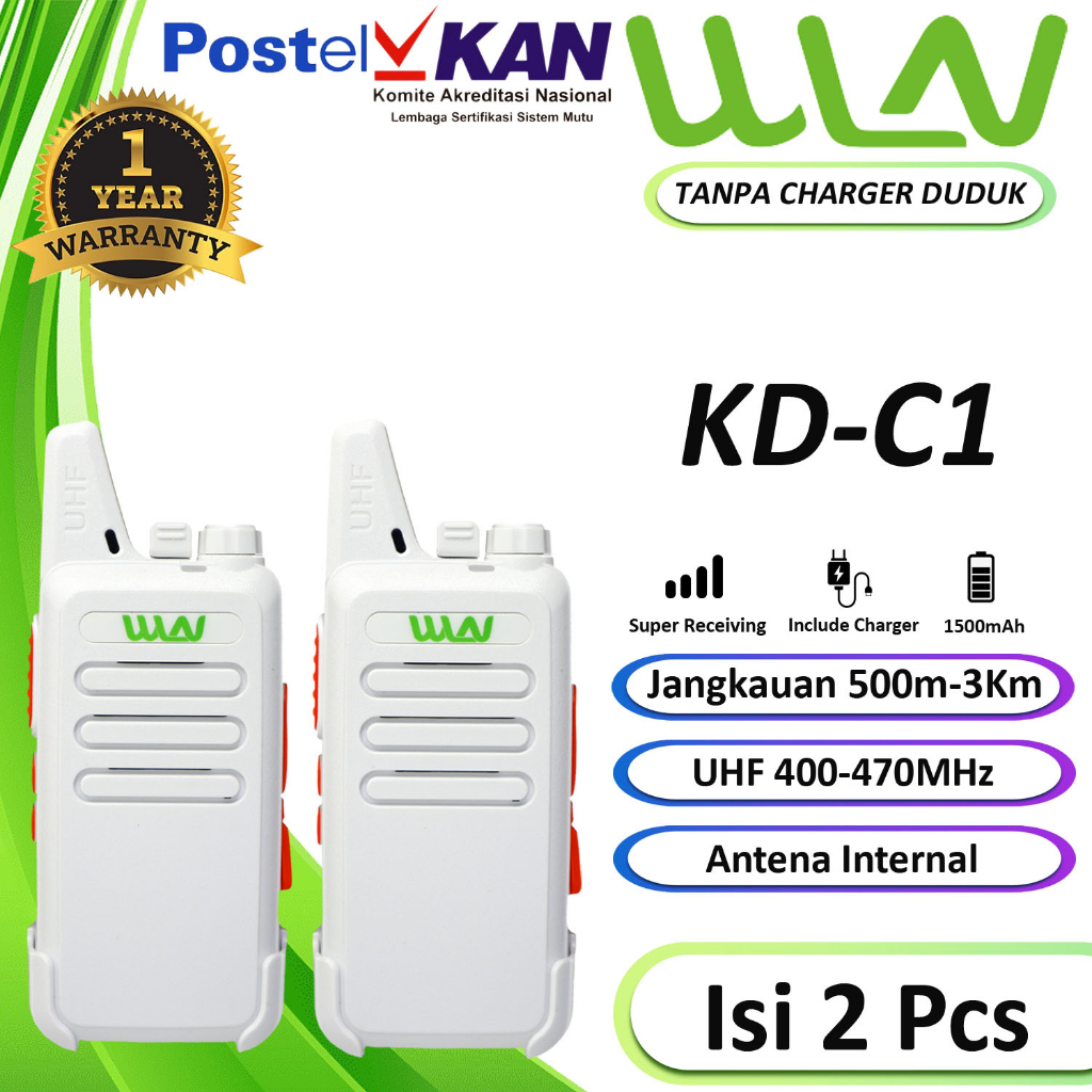 HT WLN KD-C1 HITAM, MERAH, PUTIH (TANPA DESKTOP/CHARGER DUDUK) ISI 2PCS