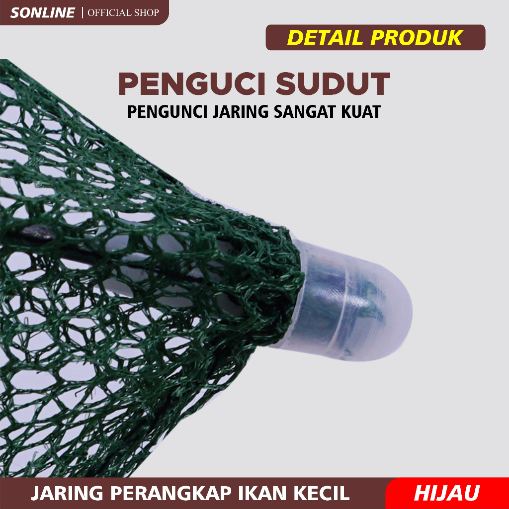 SONLINE - Jaring Perangkap Udang Kepiting Ikan Kecil Model Segiempat Tahan Lama Portable Perangkap Kepiting Perangkap Ikan