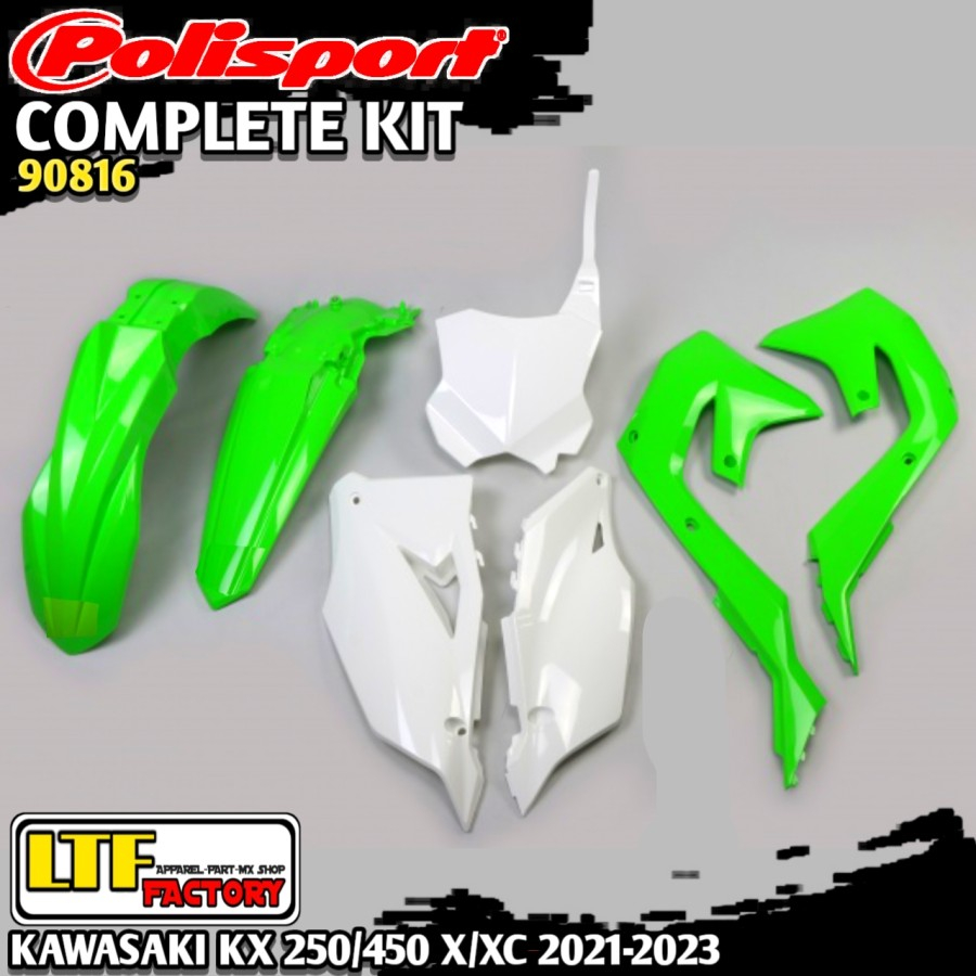 KAWASAKI KXF - KX 250 300 450 X XC ENDURO 2020 2021 2022 2023 2024 - POLISPORT COMPLETE PLASTIK KIT 