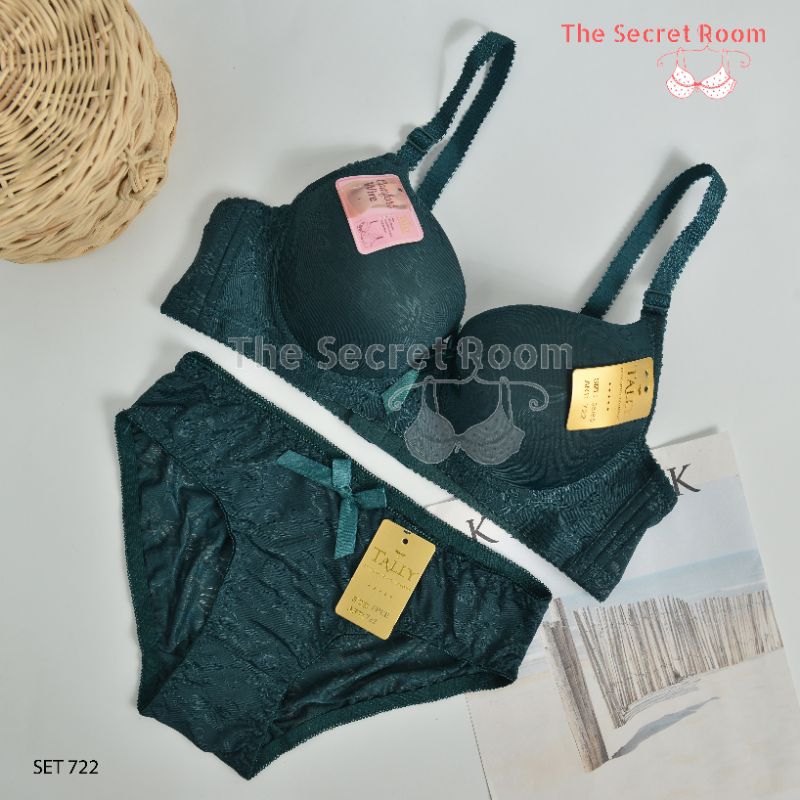 TALLY BRA BH SET CD CELANA DALAM 722 I CUP B BESAR I ADA KAWAT I BUSA SEDANG I KAIT 3 I SIZE 36 -42