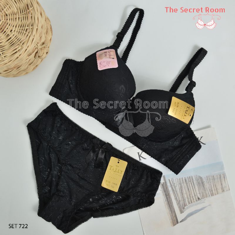 TALLY BRA BH SET CD CELANA DALAM 722 I CUP B BESAR I ADA KAWAT I BUSA SEDANG I KAIT 3 I SIZE 36 -42