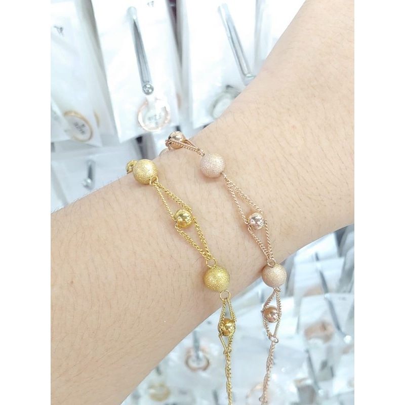 gelang boba susun fashion titanium anti karat anti luntur