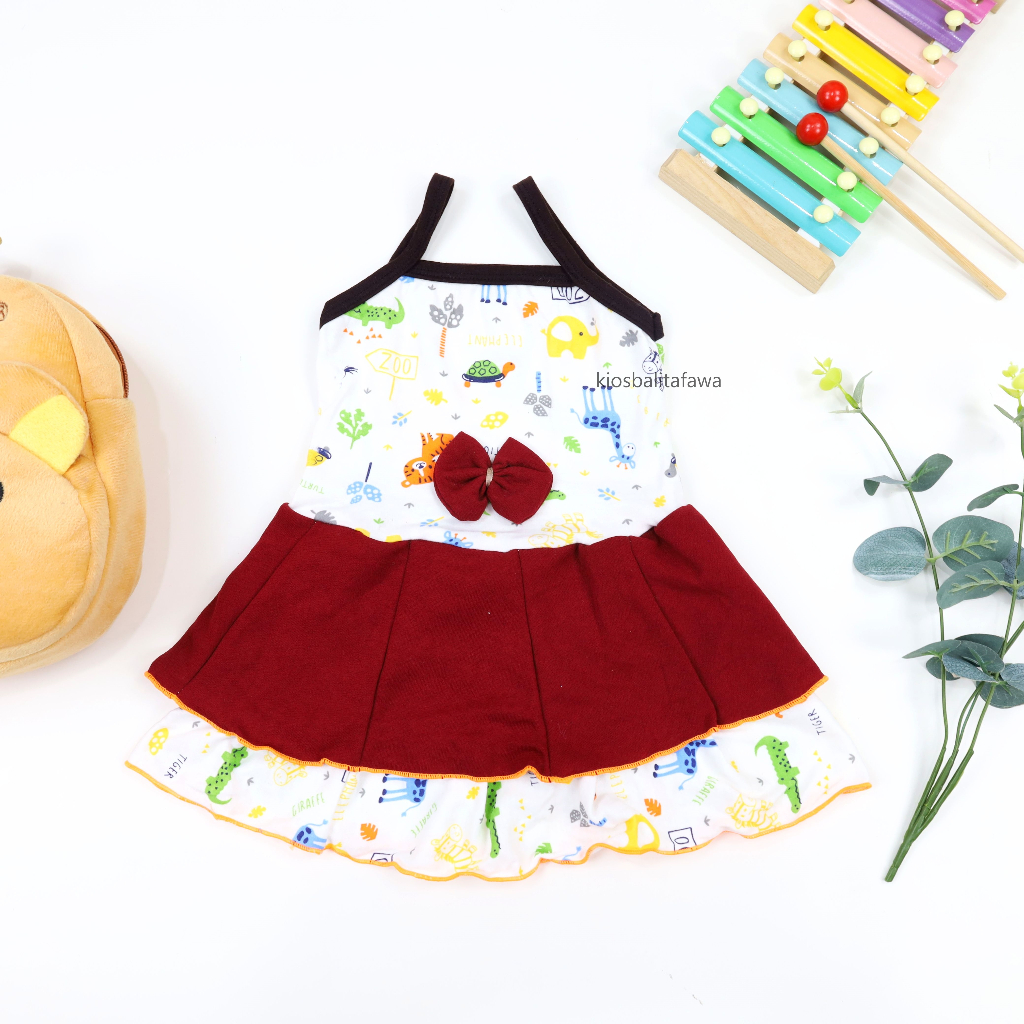 Tanktop  Dress Valerie Uk Bayi 3-12 Bulan / Anak Baby Perempuan Murah Dres Pesta Lucu Adem Kensi