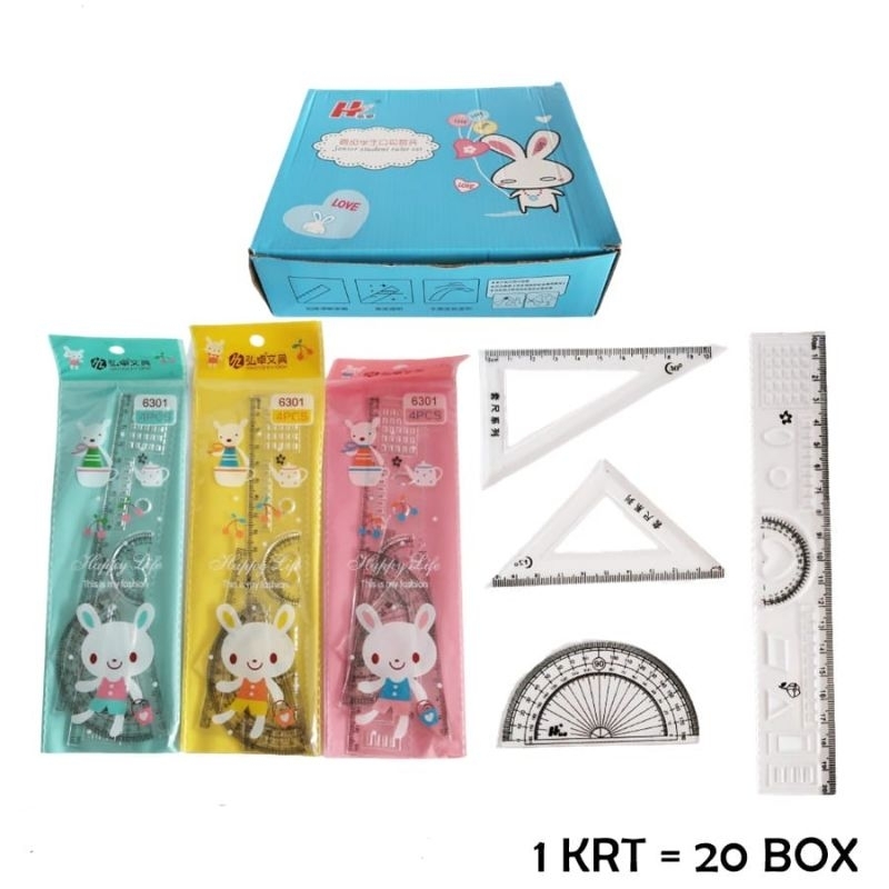 

[ 50 SET ] MISTAR SET FANCY 20CM / MISTAR 20CM / MISTAR SEGITIGA / BUSUR DERAJAT