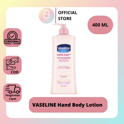 VASELINE Hand Body Lotion healthy Bright UV Extra Brightening 400 ml / Intensive Care Aloe Soothe 400 ml / Hand Body Vaseline