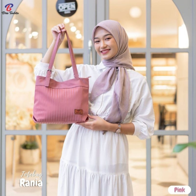 TOTEBAG RANIA BY BIRU TSABITA CHOCOLY STRIP TAS WANITA MURAH