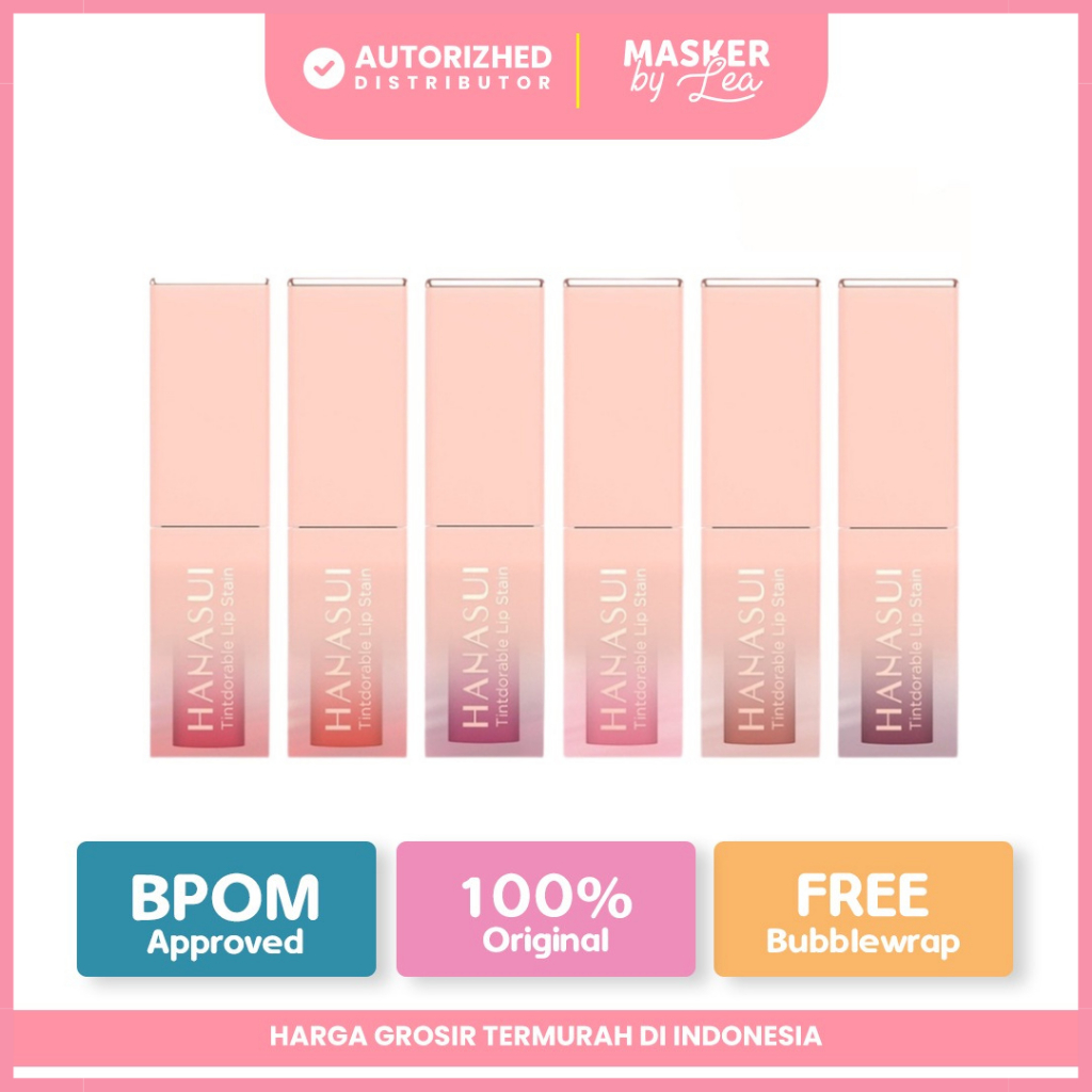 Hanasui Tintdorable Lip Stain - Aqua Jelly Tint Transfer Proof Double Moist / Liptint Hanasui Gak bikin Bibir Kering