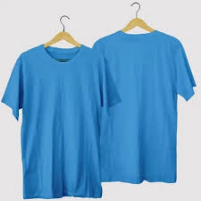KAOS POLOS LENGAN PENDEK  WARNA BIRU TURKISH COTTON COMBED 30S
