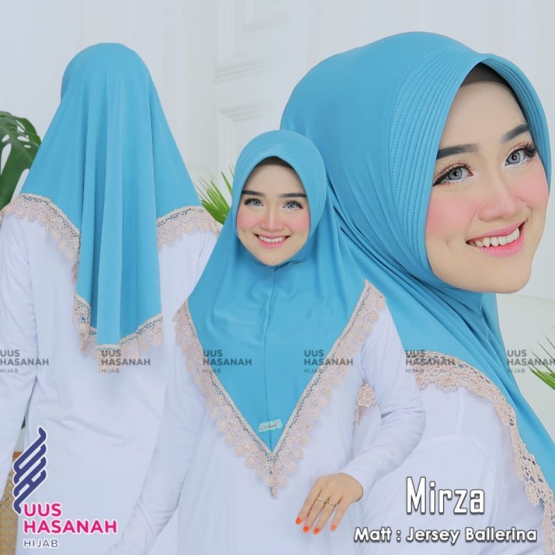 [Uus Hasanah]••MIRZA RENDA•• Hijab instan•• hijab renda~jersey super