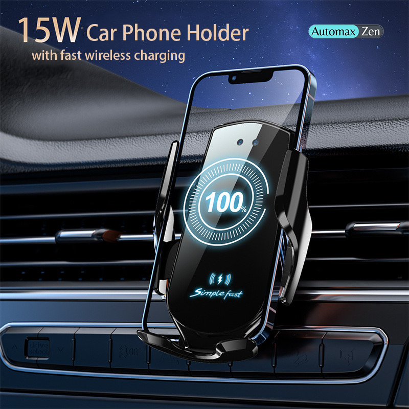 Phone Holder Mobil Wireless Charger Tempat Hp Mobil Fast Charging Smart Sensor