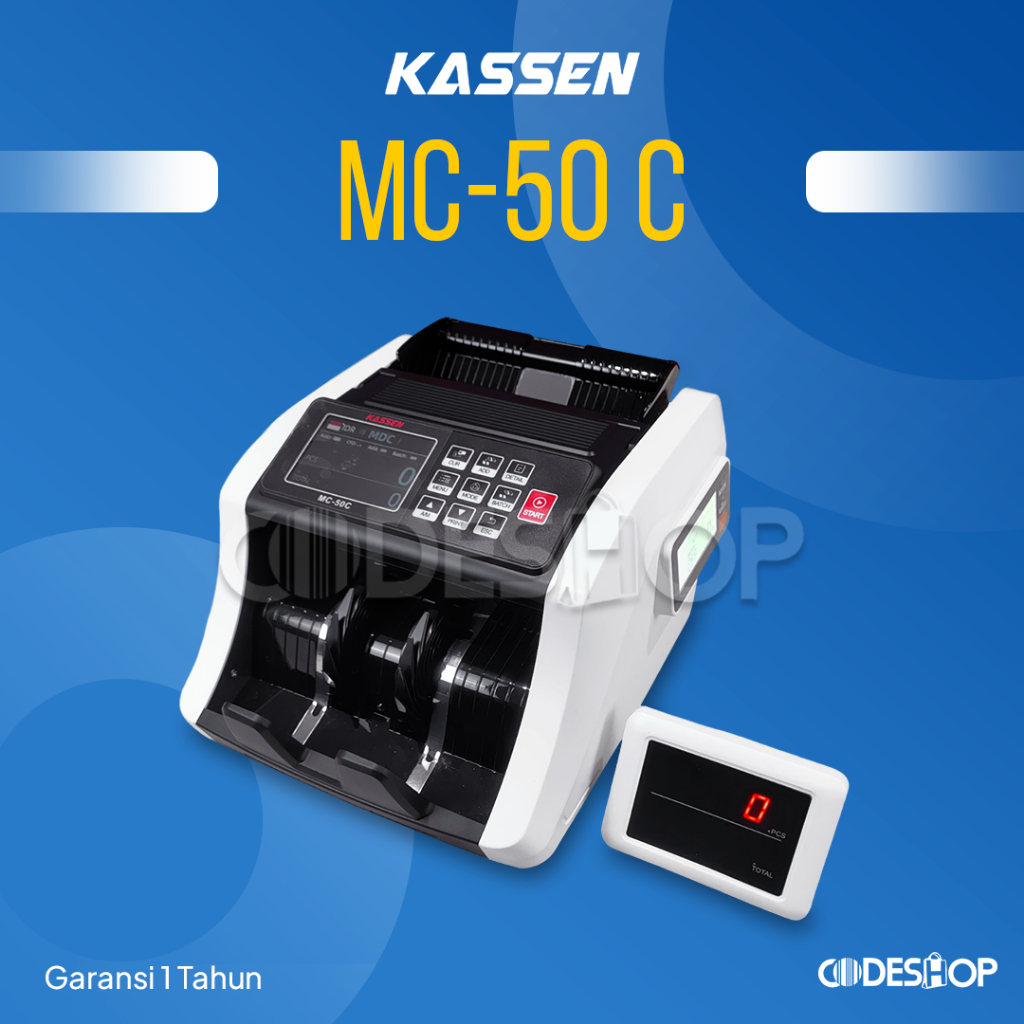 Mesin Penghitung Uang Money Counter KASSEN MC-50 C Deteksi Uang Palsu