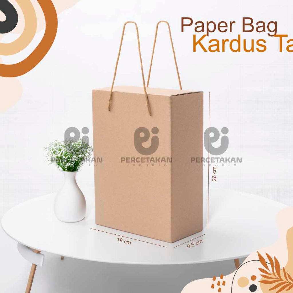 

Paperbag Kardus E FLUTE tali | Uk 19x9.5x26 cm | Box Hampers | Box jinjing | Gable Box | Goodie Bag Kertas