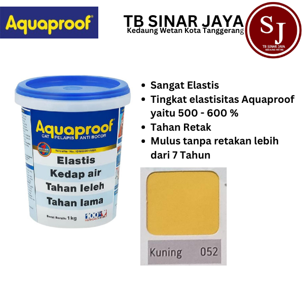 Aquaproof Cat Pelapis Anti Bocor Kemasan 1kg - 052 Kuning