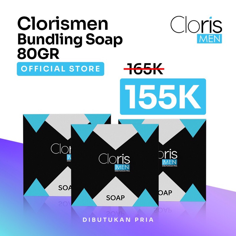 Clorismen Paket Soap 80gr 3Pcs - Sabun Pembersih Wajah Pria