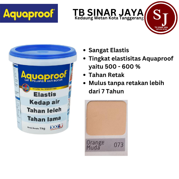 Aquaproof Cat Pelapis Anti Bocor Kemasan 1kg -  073 Orange Muda