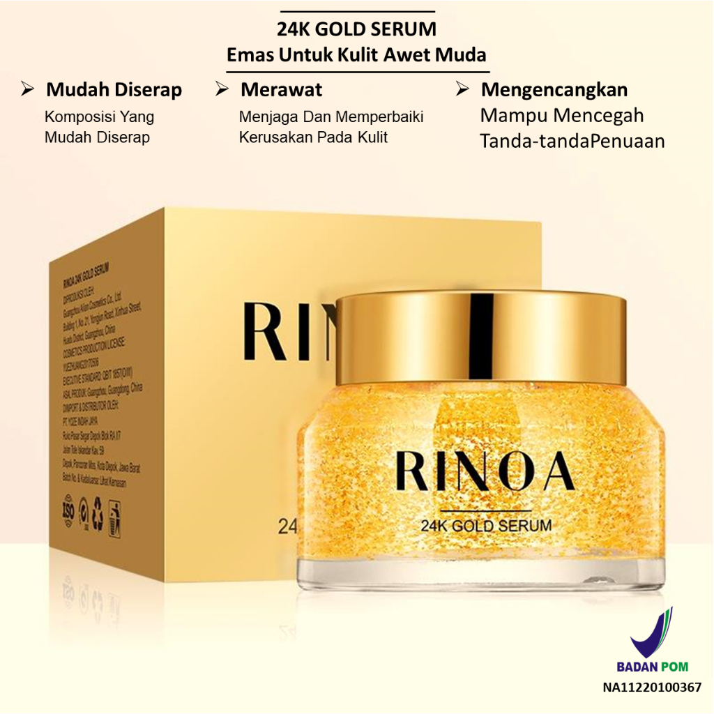 RINOA 24K GOLD SERUM / SERUM PENCERAH DAN PELEMBAP WAJAH