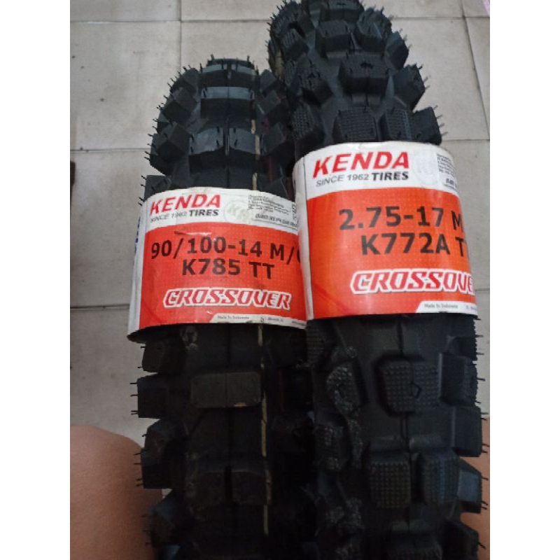 ban trail kenda ring 14/17 sepasang depan dan belakang ukuran 90-100/14 dan 275/17