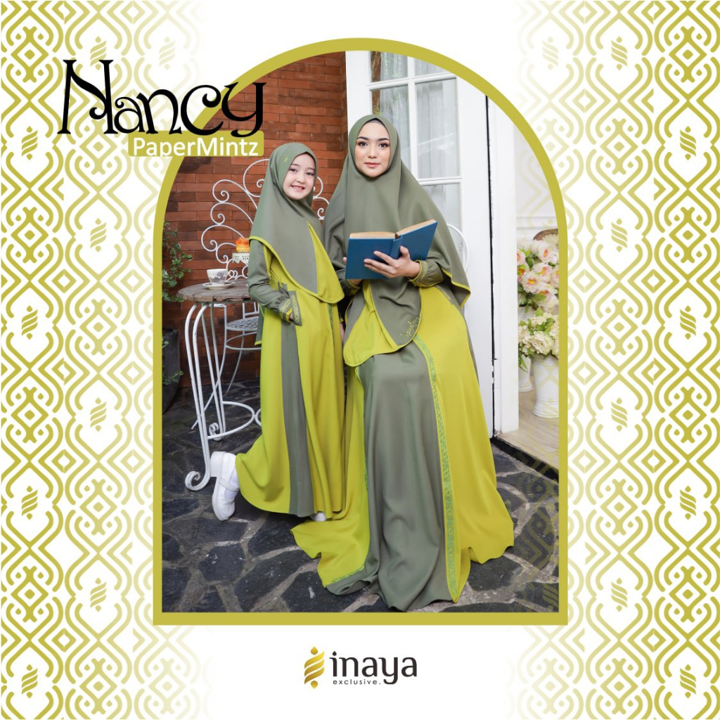 GAMIS COUPLE IBU ANAK NANCY ORIGINAL BY INAYA INAYALESY DRESS BAJU BUSANA MUSLIM WANITA BUSUI PEREMP