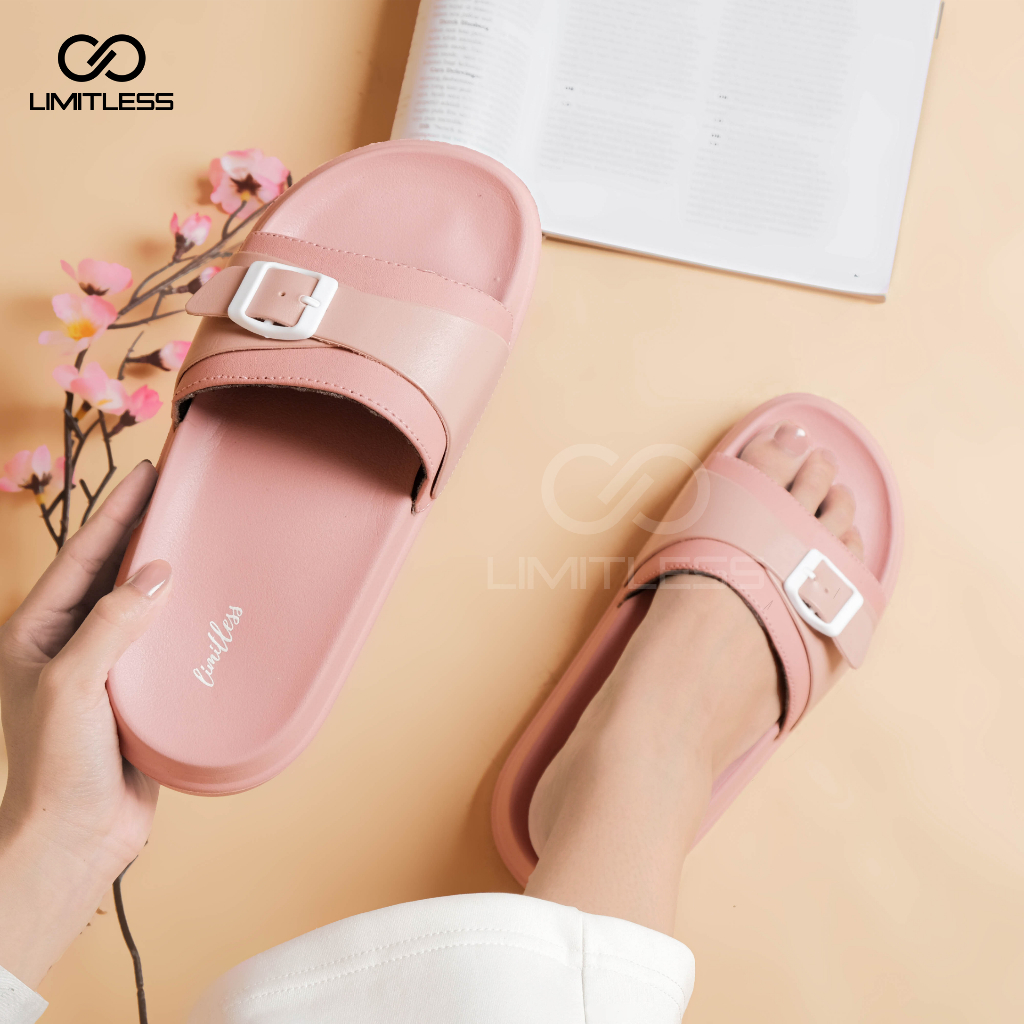 Sandal Slop Wanita RUBY Korean Style Sendal Cewek Slip On Terbaru Sol Tebal Casual Wedges Selop Rumah Wanita RIngan EMpuk