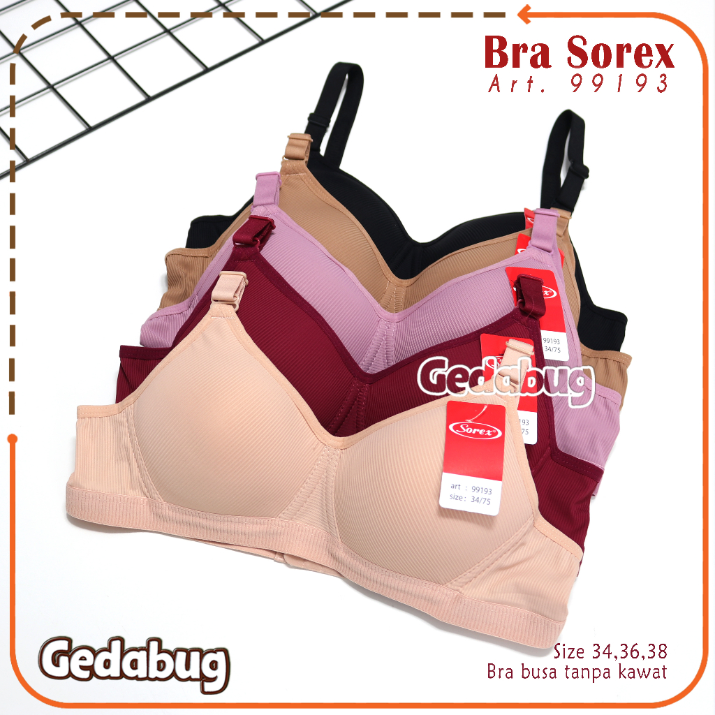 Bra BH Sorex 99175 / 99193 | Bra remaja dewasa Salur Tanpa Kawat Kait 3 - gedabug